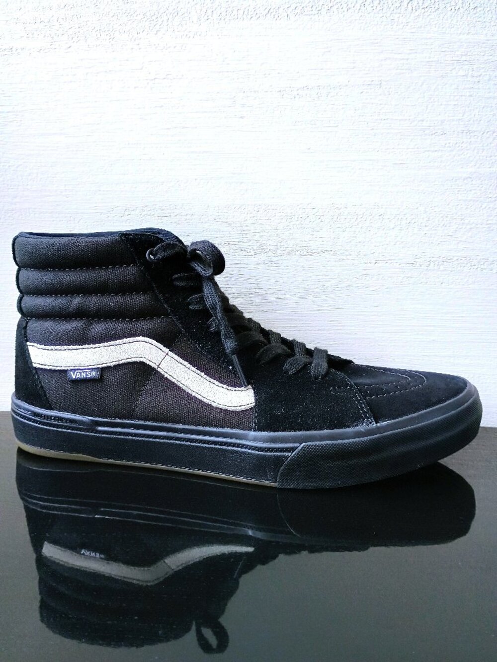 Vans Men's BMX Sk8-Hi Suede / Canvas Sneaker in Cool Looking Black / Black